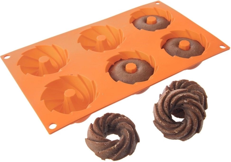 6 zagłębień dla idealnie równych mini babeczek