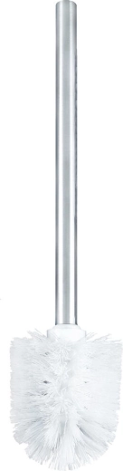 Szczotka do WC z uchwytem ze stali nierdzewnej, biała, średnica 8 cm