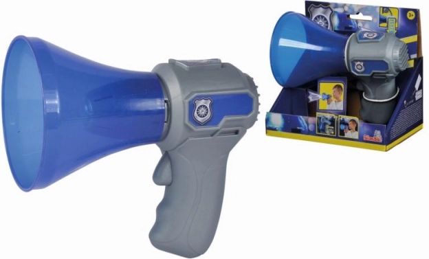 Policyjny megafon dla dzieci z syreną i zmianą głosu 16 cm