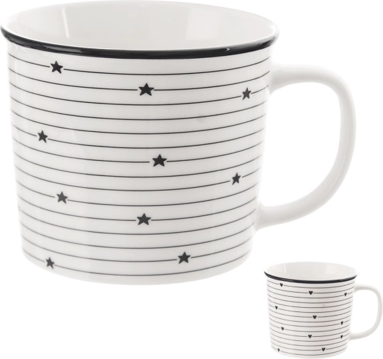 Porcelanowy kubek w paski 0,38 l mix