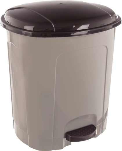 Pedałowy kosz na śmieci z plastiku UH 11,5 l, kawowy brąz