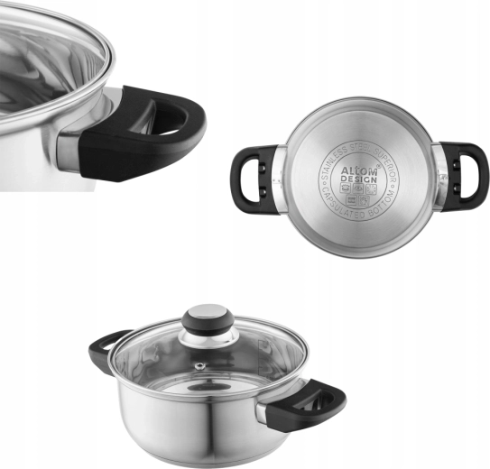 Altom Design Emilio garnek ze stali nierdzewnej 1,9 l z pokrywką 18 cm