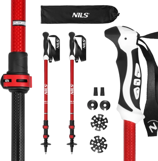 Kije trekkingowe NILS TK8601 czerwone