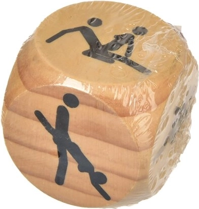 Drewniana kostka partnerska Kamasutra 6 × 6 cm