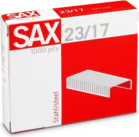 Zszywki 23/17, ocynkowane, 1000 szt.