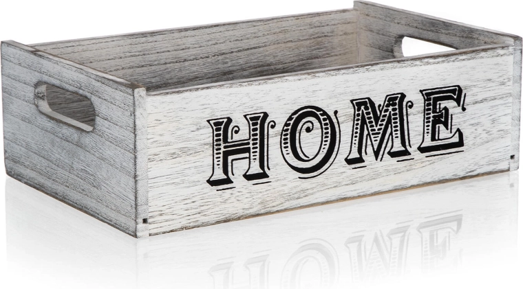 Drewniane pudełko dekoracyjne HOME 29 × 18 × 9 cm
