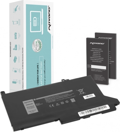 Movano bateria do Dell Latitude 7280/7290/7380/7390/7480/7490 (11,4 V, 3000 mAh, 34 Wh)