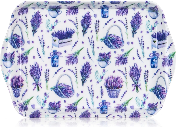 melaminowa taca z motywem lawendy 21 × 14 cm