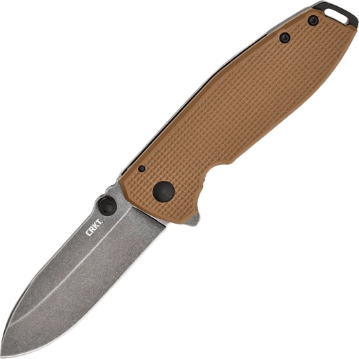 CRKT Squid XM brązowy nóż składany 7,5 cm, Black Stonewash, G10