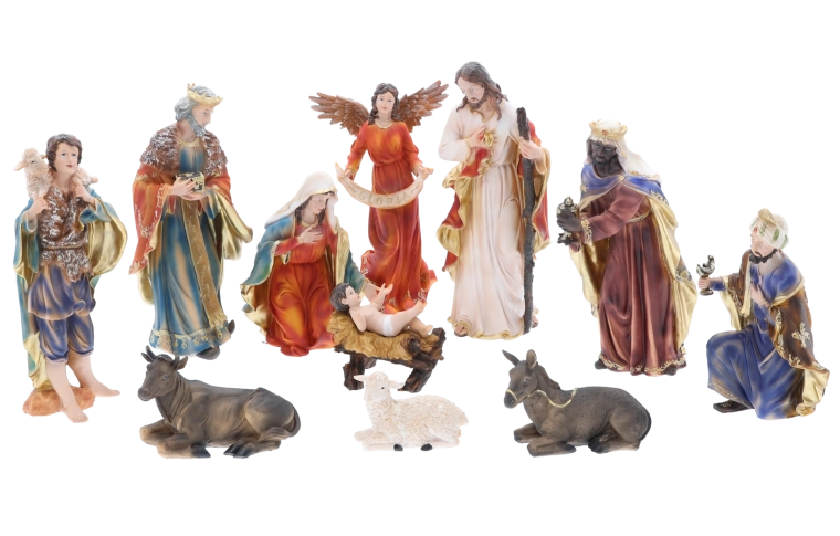 Bożonarodzeniowa szopka – zestaw 11 figurek z polyresinu do 46 cm