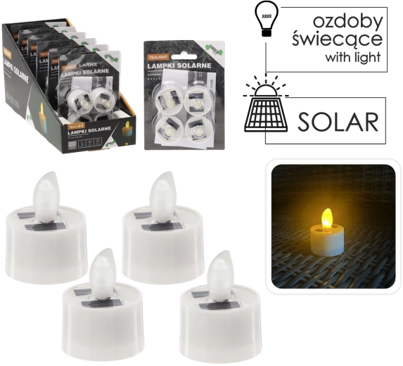 Zestaw solarnych lampionów LED typu tealight, 4 szt.