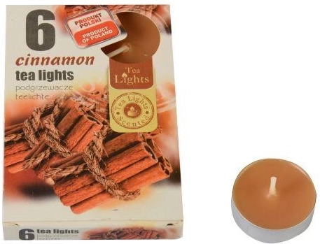 Pachnące tealighty cynamon, 6 szt.
