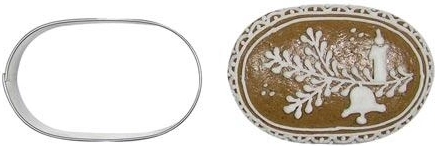 Nierdzewna wykrawaczka moka owal 6 cm