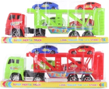 Zestaw do zabawy: ciężarówka transporter z 4 autkami