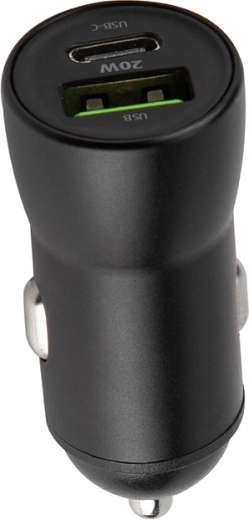 Ładowarka samochodowa MAXLIFE MXCC-04 20W z USB-C i USB, czarna