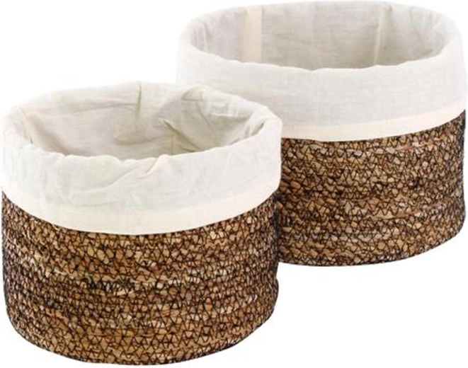Koszyki z trawy morskiej TORO z podszewką, zestaw 2 szt.