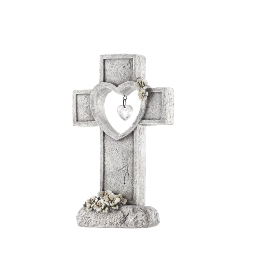 Symboliczny motyw krzyża z sercem