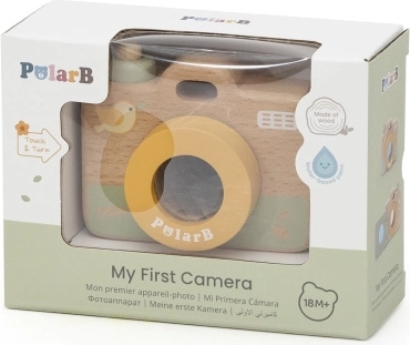 Drewniany aparat dla dzieci z kalejdoskopem