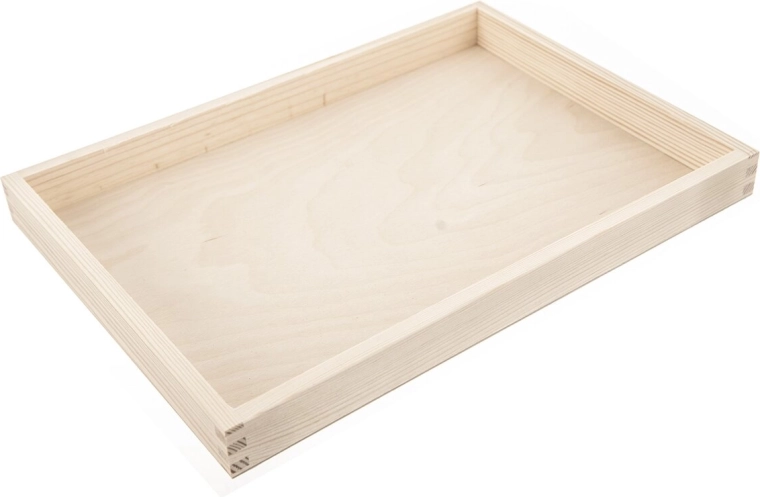 Drewniana taca do serwowania beżowa 35 × 25 cm