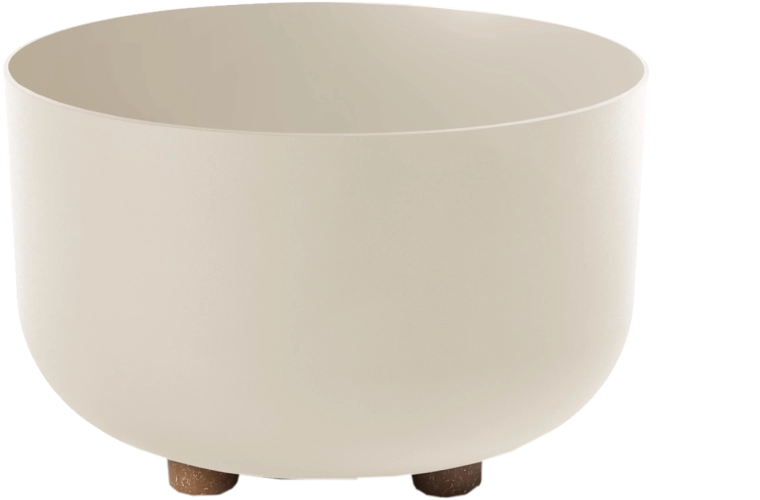 Misa na kwiaty Sofia 27 cm z recyklingowanego plastiku, beżowa matowa