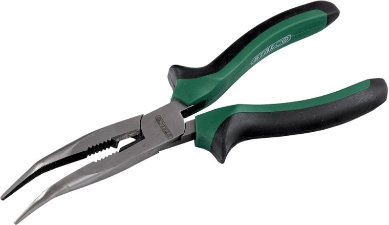 Szczypce z długimi, wygiętymi szczękami 200 mm STALCO
