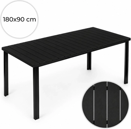 Stół ogrodowy MultiGarden 180 × 90 cm dla 6–8 osób, czarny