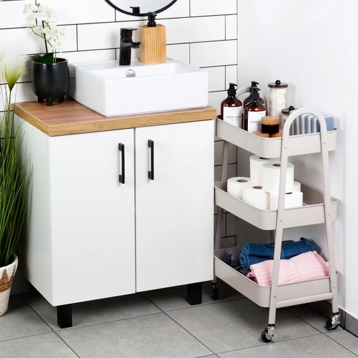 Wytrzymała metalowa konstrukcja w eleganckim beżu