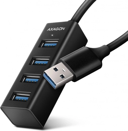 Axagon HUE-M1A mini metalowy hub USB 4-portowy USB 3.2 Gen 1 z kablem 20 cm