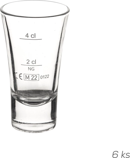 Kieliszek miarowy Cheerio 0,06 l (cecha 2 cl/4 cl) 6 szt.