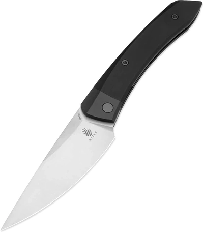 Nóż składany Kizer Momo 10,6 cm, satynowe ostrze, czarne aluminium