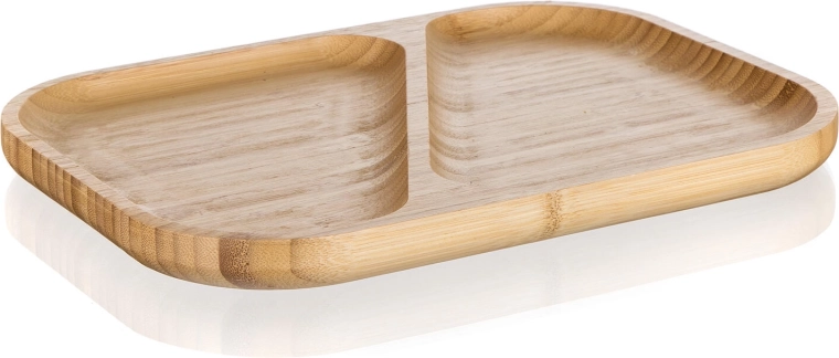 Talerz do serwowania z bambusa, dzielony 28,5 × 21 × 2 cm BRILLANTE