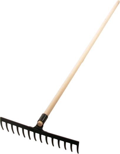 Profesjonalne grabie stalowe 14 zębów z trzonkiem 150 cm