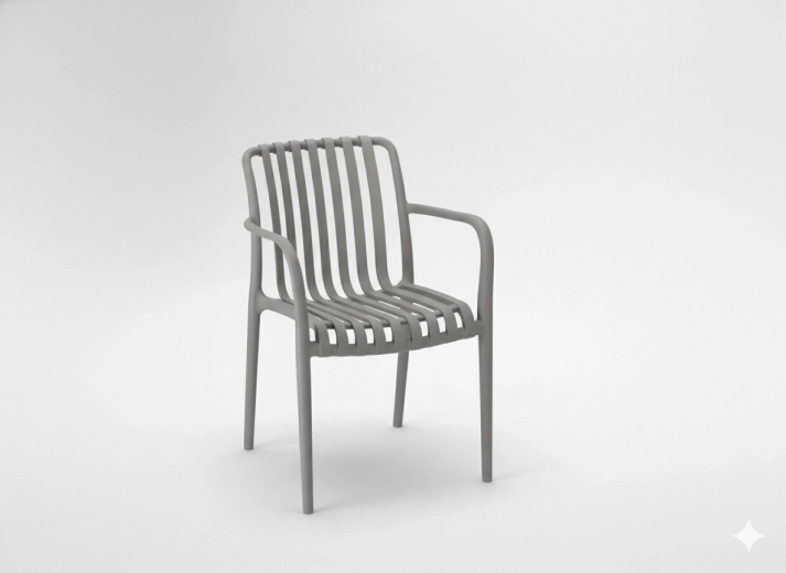Szare krzesło ogrodowe z filtrem UV
