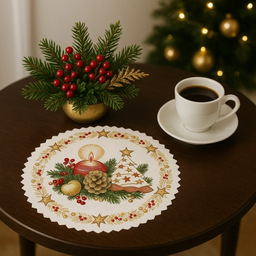 Okrągłe świąteczne papierowe serwetki na podkładkę 36 cm (6 szt.)