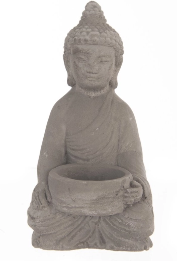 Budda – cementowy świecznik 8 × 16 cm