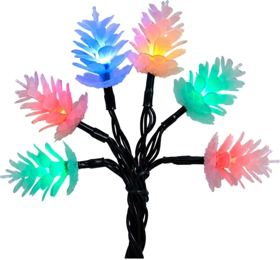 Świąteczny łańcuch LED RETLUX szyszki 40 LED multicolor 10 m