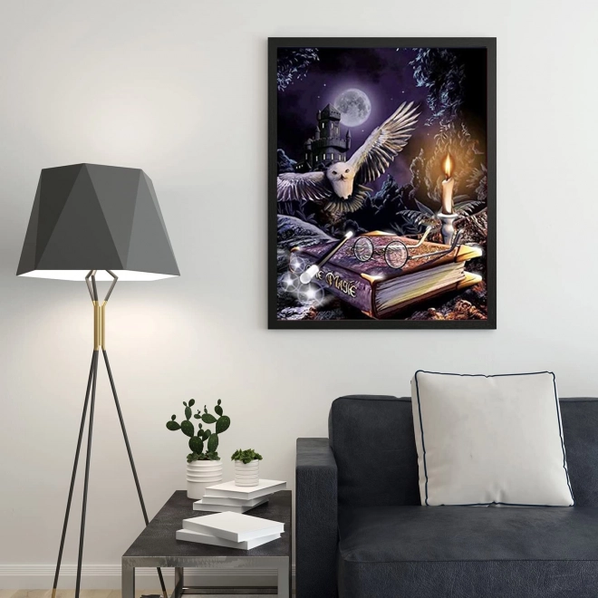 Malowanie diamentowe 5D sowa 30 × 40 cm - 1 sztuka