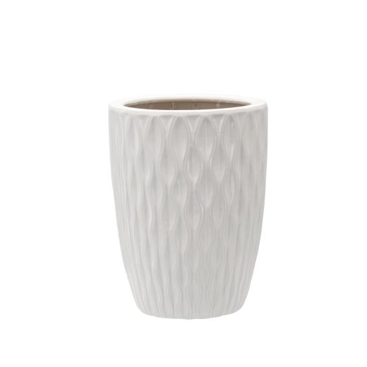 Ceramiczna osłonka na doniczkę biały połysk 24,5 × 24,5 × 33 cm
