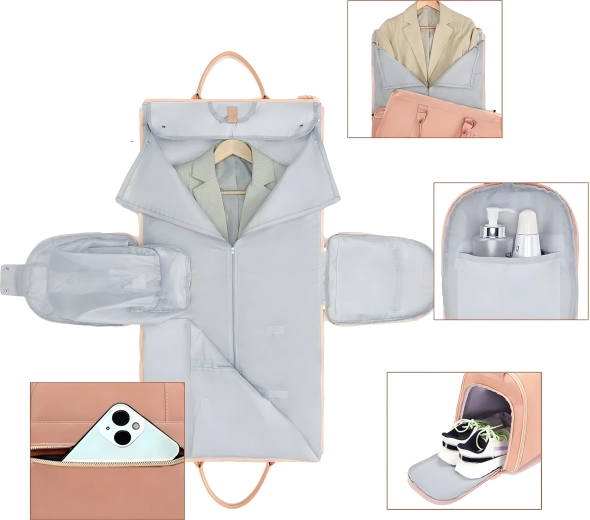 Sprytna organizacja i oddzielna kieszeń na obuwie