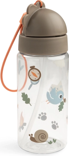 Done by Deer butelka ze słomką Tiny trails piaskowa 350 ml