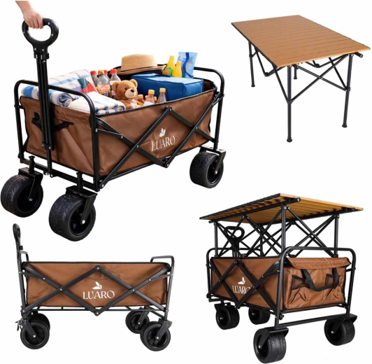 Składany wózek transportowy LUARO 2w1 ze stolikiem