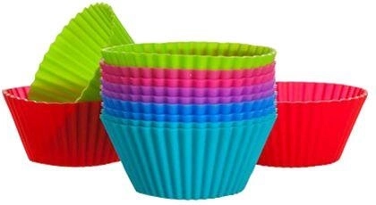 Silikonowe foremki na muffiny i cupcakes 6 × 2,7 cm, mix kolorów, 12 szt. CULINARIA Red