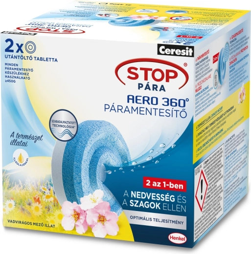 Tabletki uzupełniające Ceresit Stop wilgoci Aero 360° Kwiatowa łąka 2 × 450 g
