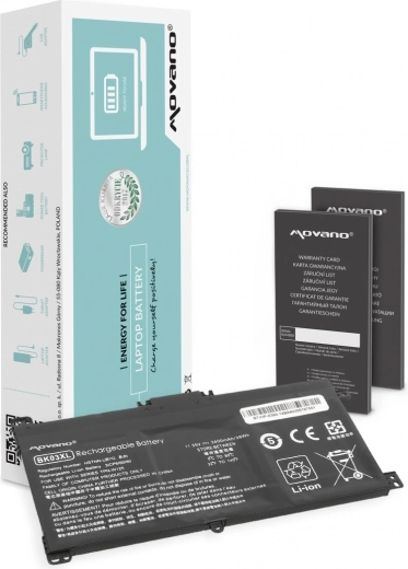 Bateria Movano BK03XL do HP Pavilion x360 14-ba 3400 mAh 39 Wh