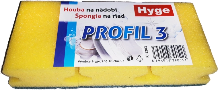 Profilowana gąbka do naczyń – mix kolorów, 3 szt.