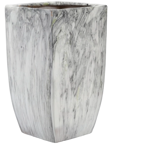 Ceramiczna osłona na donicę Lindon GARDEN LINE z efektem marmuru 32,5 × 32,5 × 56 cm
