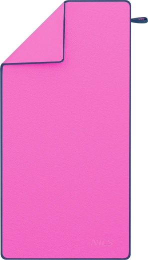 Szybkoschnący ręcznik z mikrofibry NILS różowy/granatowy 200 × 90 cm