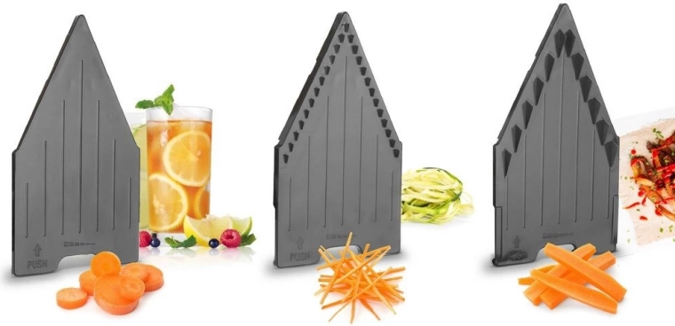 3 wymienne wkładki do plasterków i julienne