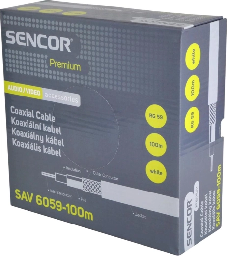 Sencor kabel koncentryczny RG-59, 100 m