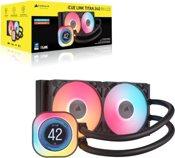 Corsair iCUE Link Titan 240 RX RGB AIO wodne chłodzenie procesora 240 mm z LCD